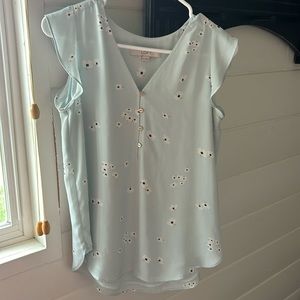 Loft blousy. Light blue and floral.